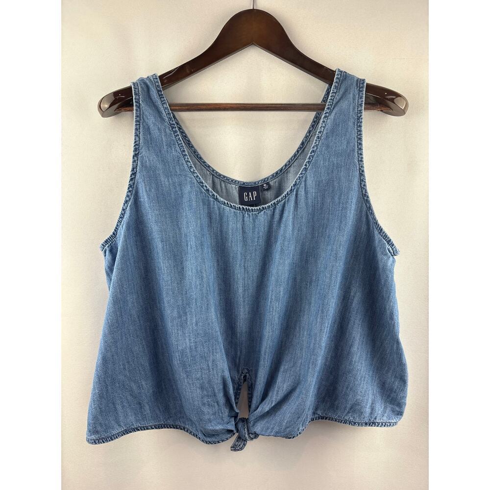 Women’s GAP XL Medium Wash Blue Jean Sleeveless Crop Top